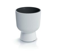 Tymar Vaso da fiori con inserto, vaso da fiori in plastica, fioriera, vaso per piante grande(DBMIS Bianco,ø 24 cm)