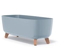 Tymar Vaso da fiori rettangolare con gambe allungato esterno (grigio; 40 cm)