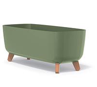 Tymar Vaso da fiori rettangolare con gambe allungato esterno (verde; 40 cm)
