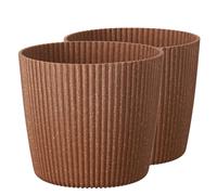 Tymar Vaso per fiori, 2 pezzi, forma rotonda (confezione da 2) naturale, diametro 35 cm)