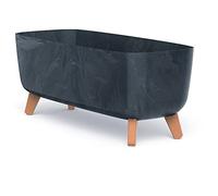 Tymar vaso rettangolare con piedini vaso con gambe vaso per fiori allungato esterno (cemento antracite; 60 cm)