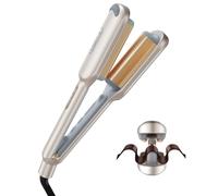 TYMO ROVY Ferro Arricciacapelli per Onde, Piastra Onde per Capelli Grandi Ricci Adatto ai Principianti, Ionica Ceramica Piastra Arricciacapelli 25 mm, 4 Temperature, Display LED, Antiscottature, Oro