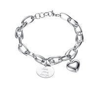 TYMONT Bracciale A Cuore in Acciaio Inossidabile Alla Moda Da Donna, Bracciale Con Ciondolo A Cuore A Catena Gotica, Regalo Di Compleanno Per L'anniversario Di Hip Hop