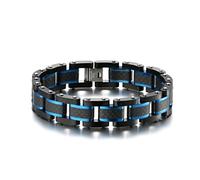 TYMONT Bracciale Combinato in Fibra Di Carbonio Solido Tungsteno Gotico, Bracciale Staccabile Regolabile Da Uomo in Fibra Di Carbonio Da 8,5",Blu