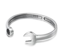 TYMONT Bracciale Con Chiave Inglese Vintage in Argento Sterling S925, Bracciale in Argento Sterling Regolabile Con Apertura Creativa Personalizzato Da Donna,Argento,18cm~22cm