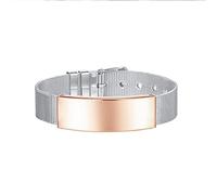 TYMONT Bracciale Da Donna Con Cinturino in Maglia Di Acciaio Inossidabile Da Uomo, Braccialetto Con Cinturino in Maglia Regolabile Street Hip Hop, Regalo Per Bici Punk,Rosa