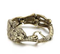 TYMONT Bracciale Da Uomo in Acciaio Al Titanio Con Tigre Prepotente, Bracciale Con Ciondolo A Forma Di Tigre Da Motociclista Punk Retrò Gotico