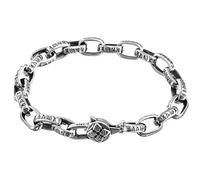 TYMONT Bracciale Mantra Vintage S925 in Argento A Sei Caratteri, Braccialetto Buddista Vajra Per Uomo, Regalo Di Ornamento Di Preghiera Buddista Tibetano,Argento,20cm