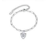 TYMONT Braccialetto Di Gioielli Con Scudo Di Conchiglia A Maglia Di Moda Da Donna, Regalo Braccialetto Da Cocktail Per Discoteca Per Feste Per Ragazze,Argento