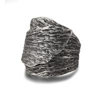 TYMONT S925 Anello Aperto in Argento Sterling Per Uomo, Anello A Foglia in Argento Vintage Tailandese Fatto A Mano, Chiang Mai, Thailandia,Argento,Adjustable