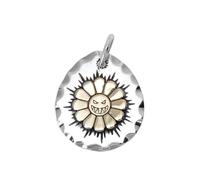 TYMONT S925 Argento Sterling Ciondolo Girasole Smiley, Uomini E Donne Moda Retrò Cento Corrispondenti Collana Pendente in Argento Sterling,Argento,Pendant + Chain 65cm