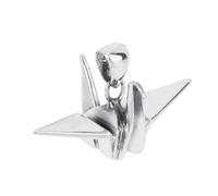 TYMONT S925 Argento Sterling Thousand Paper Crane Pendant, Uomini E Donne Personalizzati Moda Versatile Sterling Silver Pendant Collana,Argento,Pendant + Chain 55cm