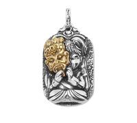 TYMONT S925 Argento Sterling Zakiram Tibetano Dea Della Ricchezza Pendente, Uomini E Donne Personalizzato Moda Versatile Pendente in Argento Sterling Collana,Argento,Pendant + Chain 60cm