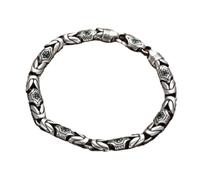 TYMONT S925 Bracciale Della Pace in Argento Sterling in Stile Turco, Bracciali Con Pietre Preziose in Argento Sterling Da Uomo E Da Donna, Vintage Court,Argento,18cm