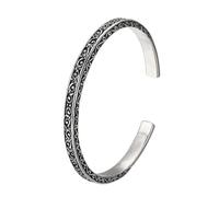 TYMONT S925 Braccialetto Vintage 6Mm in Argento Sterling, Personalita' Hip Hop Apribile Braccialetto Regolabile in Argento Sterling Per Uomo E Donna,Argento,18cm~22cm