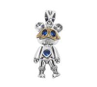 TYMONT S925 Orso Pilota in Argento Sterling Con Ciondolo in Pietra Preziosa, Collana Versatile in Argento Sterling Vintage Da Uomo E Da Donna,Argento,Pendant + Chain 50cm