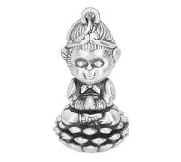 TYMONT S925 Sterling Silver Q Edition Dou Sheng Buddha Pendente, Uomini E Donne Personalizzato Moda Versatile Sterling Silver Pendant Collana,Argento,Pendant + Chain 50cm