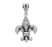 TYMONT S925 Sterling Silver Tang Grass Pattern Iris Croce Fiore Pendente, Uomini E Donne Personalizzato Moda Versatile Sterling Silver Pendant Collana,Argento,Pendant + Chain 65cm