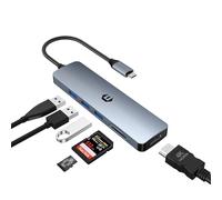 Tymyp - Hub USB C 6 in 1, adattatore USB C per Mac Pro/Air, USB 3.0, 5 Gbps, dock rapido per Dell, Surface, HP, Lenovo e altri dispositivi di tipo C (HDMI 4K, SD/TF, USB A 3.0)