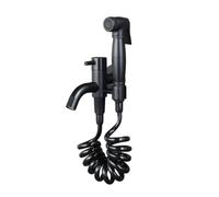 TYMYW Kit Doccetta per Bidet A Parete Nero con Rubinetto per Lavello con Tubo da 1,5 M,In Ottone,Per Balcone,Bagno