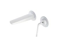 TYMYW Rubinetto Bagno Lavabo Incasso Doppio Foro Rubinetto Miscelatore Lavello Maniglia Singola Ottone,Bianco