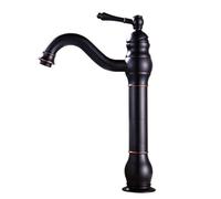 TYMYW Rubinetto Bagno Ottone Antico Nero Rubinetto Alto per Lavabo da Appoggio Girevole A 360° Monocomando Miscelatore