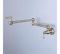 TYMYW Rubinetto Cucina a Muro Pieghevole Rubinetto di Riempimento Pentola Acqua Fredda con Braccio Girevole a Doppio Snodo,Bronzo