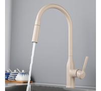 TYMYW Rubinetto Cucina con Doccetta Estraibile 2 Modalità Girevole A 360° Miscelatore Cucina Maniglia Singola,Colore Farina D'Avena