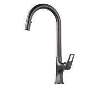 TYMYW Rubinetto Cucina con Doccetta Estraibile Girevole A 360° Caldo Freddo Rubinetto Lavello con 2 Modalità Dell'Acqua,Grigio