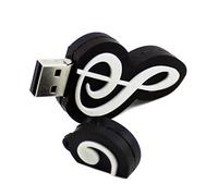 Tynerza Forma di Nota Musicale 64GB USB 2.0 Flash Drive Divertente Memory Stick Pen Drive Regalo di Compleanno di Natale per gli amanti della Musica Musicista Scuola Ufficio Business Student (Nero)
