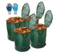 TYNJKJDM 2PCS Sacchi da Giardinaggio con Coperchio,272L Raccogli Foglie da Giardino,Sacchi per rifiuti Pieghevoli con Maniglie,Robusti,Antistrappo e riutilizzabili(4pcs with Cover,67x76cm)
