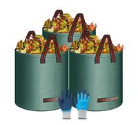 TYNJKJDM 2PCS Sacchi da Giardinaggio con Coperchio,272L Raccogli Foglie da Giardino,Sacchi per rifiuti Pieghevoli con Maniglie,Robusti,Antistrappo e riutilizzabili(3pcs Without Cover,45x76cm)