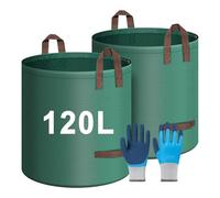 TYNJKJDM 2PCS Sacchi da Giardinaggio con Coperchio,272L Raccogli Foglie da Giardino,Sacchi per rifiuti Pieghevoli con Maniglie,Robusti,Antistrappo e riutilizzabili(2pcs Without Cover,45x76cm)