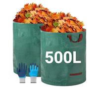 TYNJKJDM 2PCS Sacchi da Giardinaggio con Coperchio,272L Raccogli Foglie da Giardino,Sacchi per rifiuti Pieghevoli con Maniglie,Robusti,Antistrappo e riutilizzabili(2pcs Without Cover,80x100cm)