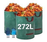 TYNJKJDM 2PCS Sacchi da Giardinaggio con Coperchio,272L Raccogli Foglie da Giardino,Sacchi per rifiuti Pieghevoli con Maniglie,Robusti,Antistrappo e riutilizzabili(3pcs Without Cover,67x76cm)