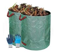 TYNJKJDM 3 Sacchi per Sacchi Giardinaggio da 272 Litri,Sacchi da Giardinaggio Include Un Paio di Guanti,Resistenti all'Usura per Raccogli Foglie,Rifiuti del Prato(2pcs Without Cover,67x76cm)