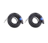 Tynmoel Confezione da 2 cavi per altoparlanti da Speakon a maschio da 1/4 di pollice da 12 gauge AWG, cavo di collegamento per amplificatore audio, 6,35 mm, cavo per altoparlanti DJ/PA, con chiusura a