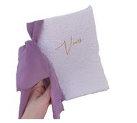 TYNXK 1 Biglietto di Auguri for voti Nuziali, Libro dei giuramenti con Nastri in Chiffon e Penna Rosa, Sposa Sposo, Amore Romantico(Grey Purple)