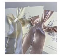 TYNXK 2 Pezzi di Biglietti Auguri for Matrimonio con Nastro Raso Seta, Fiori Dipinti a Mano e Libro dei giuramenti(Color-14)