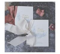 TYNXK 2 Pezzi di Biglietti Auguri for Matrimonio con Nastro Raso Seta, Fiori Dipinti a Mano e Libro dei giuramenti(Color-06)