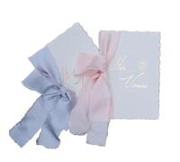 TYNXK 2 Pezzi di Biglietti Auguri for voti Nuziali, Libro dei giuramenti con Nastro Seta Rosa, Sposa e Sposo, Festa Romantica d'Amore, Matrimonio(Color-03)