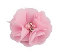 TYNXK 20 Pezzi da 2" in 35 Colori, Mini Fiori in Tessuto Chiffon for inviti di Nozze, Fiori Artificiali for la Decorazione di Abiti(Pink01,with Clip)