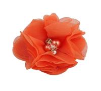 TYNXK 20 Pezzi da 2" in 35 Colori, Mini Fiori in Tessuto Chiffon for inviti di Nozze, Fiori Artificiali for la Decorazione di Abiti(Orange,with Clip)