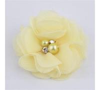 TYNXK 20 Pezzi da 2" in 35 Colori, Mini Fiori in Tessuto Chiffon for inviti di Nozze, Fiori Artificiali for la Decorazione di Abiti(Yellow,with Clip)
