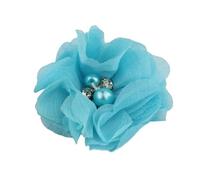 TYNXK 20 Pezzi da 2" in 35 Colori, Mini Fiori in Tessuto Chiffon for inviti di Nozze, Fiori Artificiali for la Decorazione di Abiti(Blue,with No Clip)