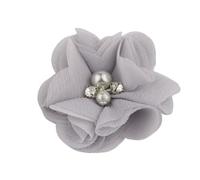 TYNXK 20 Pezzi da 2" in 35 Colori, Mini Fiori in Tessuto Chiffon for inviti di Nozze, Fiori Artificiali for la Decorazione di Abiti(Grey,with Clip)
