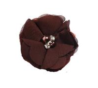 TYNXK 20 Pezzi da 2" in 35 Colori, Mini Fiori in Tessuto Chiffon for inviti di Nozze, Fiori Artificiali for la Decorazione di Abiti(Coffee,with No Clip)