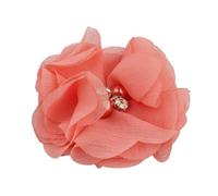 TYNXK 20 Pezzi da 2" in 35 Colori, Mini Fiori in Tessuto Chiffon for inviti di Nozze, Fiori Artificiali for la Decorazione di Abiti(Peach,with Clip)