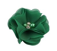 TYNXK 20 Pezzi da 2" in 35 Colori, Mini Fiori in Tessuto Chiffon for inviti di Nozze, Fiori Artificiali for la Decorazione di Abiti(Green,with Clip)