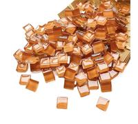 TYNXK 50 Pezzi Fai da Te in Vetro Cristallo colorato Mosaico Pietra Tessere Artigianato Pezzi Puzzle Adatti for sottobicchieri vasi pareti(Orange)